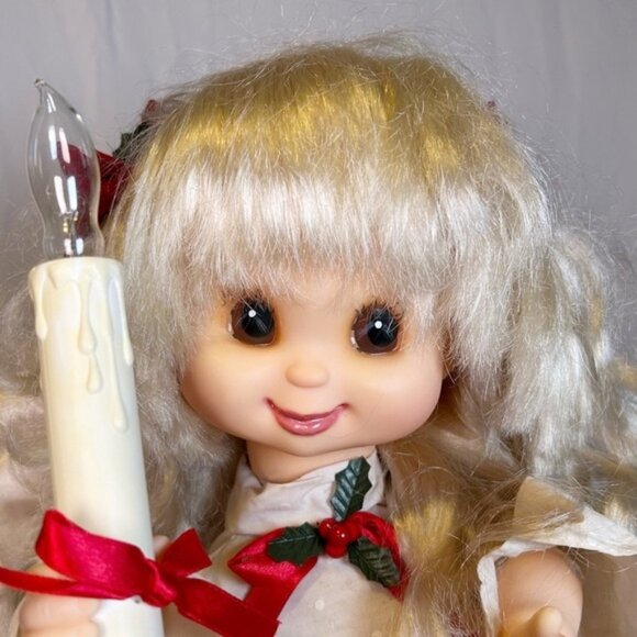 Vintage Trim A Home 24" Angel Animated Illuminated Big Eyed Doll Christmas Decor - Picture 3 of 8